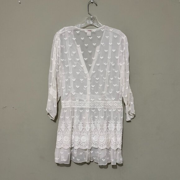 Sundance White Embroidered Sheer Lace Boho Tunic – Size S - Picture 3 of 6